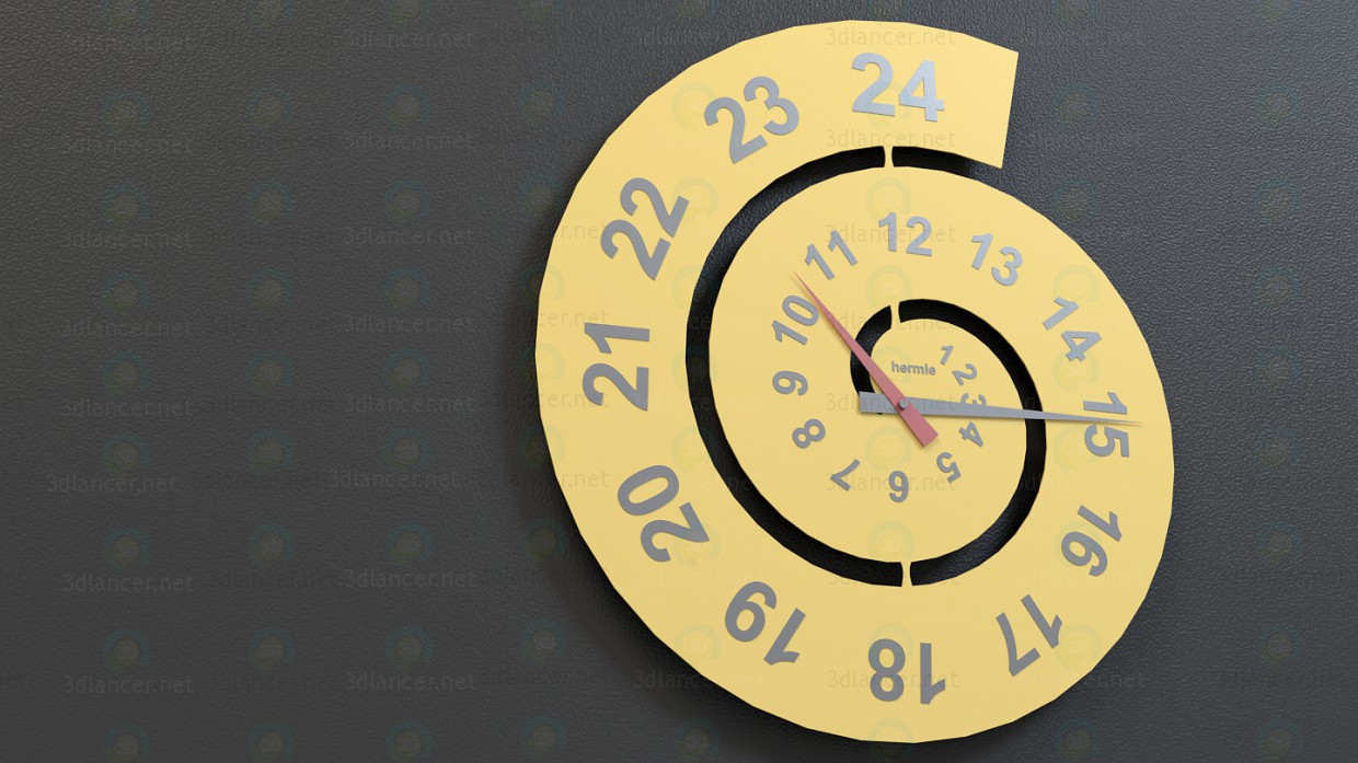 3d model Spiral Wall Clock - preview