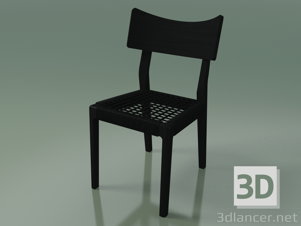 3D Modell Stuhl (21, schwarz gewebt, schwarz lackiert) - Vorschau