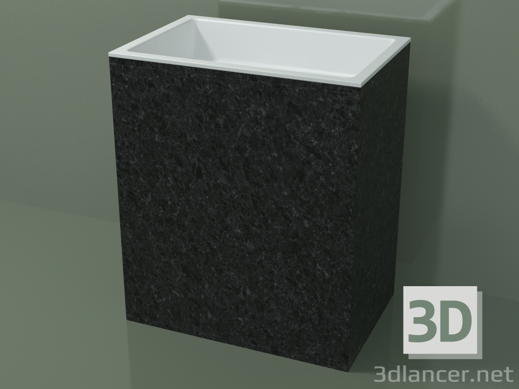 modèle 3D Lavabo sur pied (03R146301, Nero Assoluto M03, L 72, P 48, H 85 cm) - preview