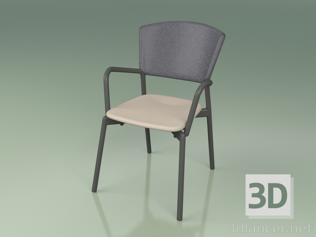 3d model Silla 021 (Metal Ahumado, Gris, Mole de resina de poliuretano) - vista previa