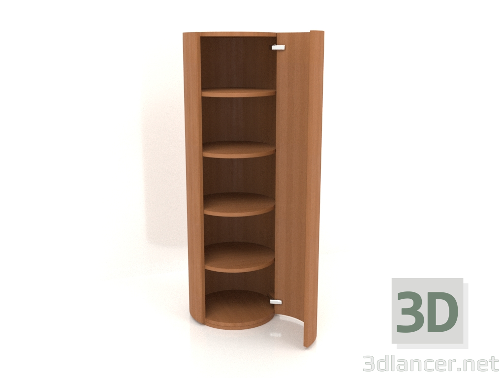 modello 3D Armadio (con anta aperta) TM 09 (P=503x1510, rosso legno) - anteprima