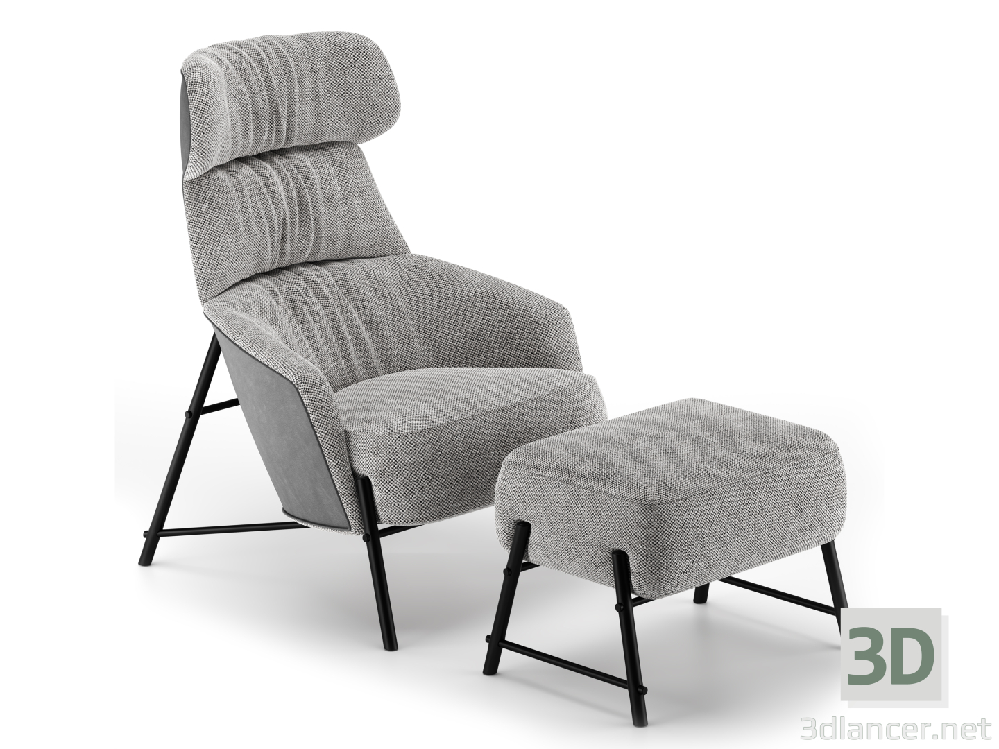 3d Hubert Armchair model buy - render