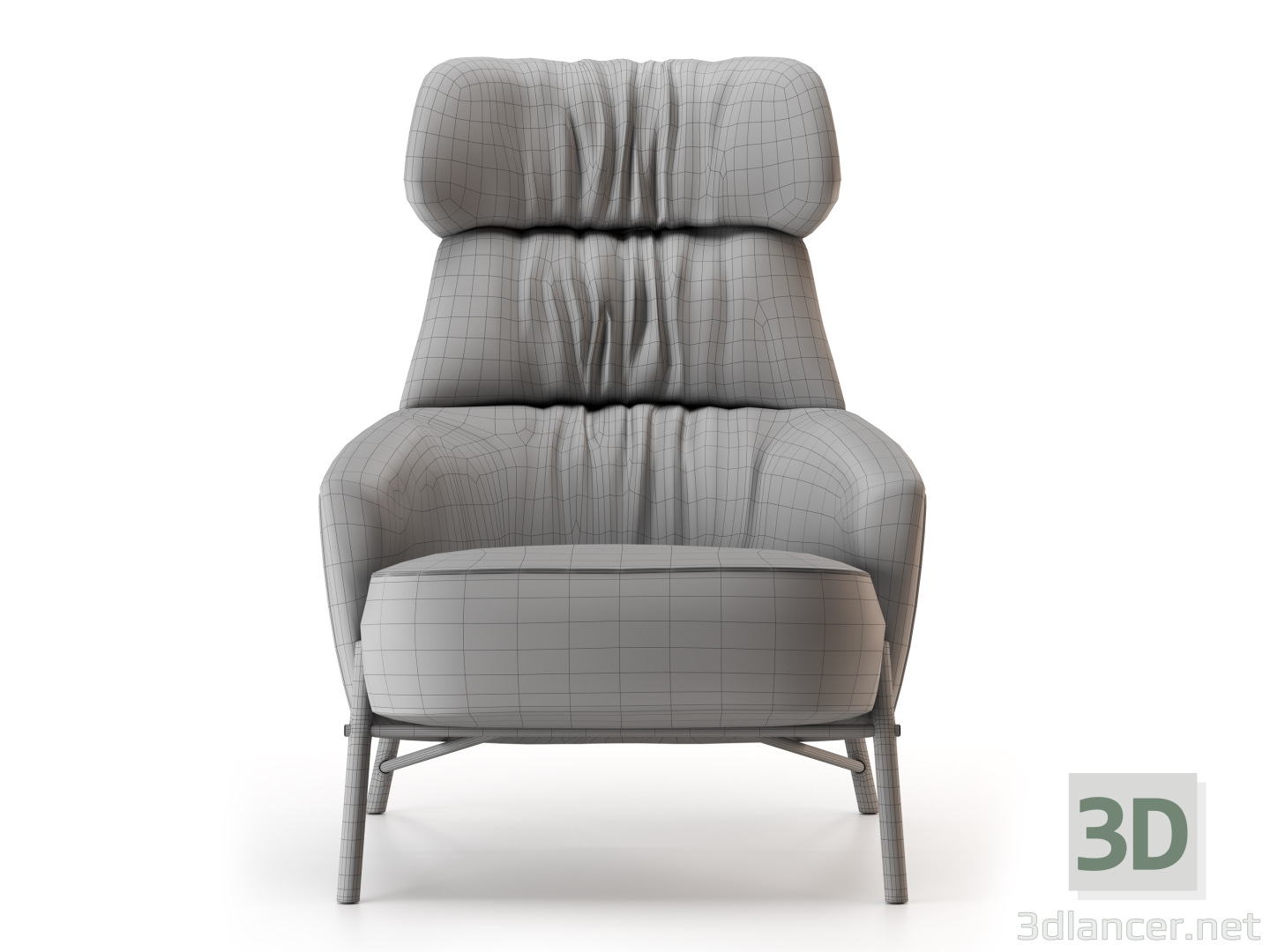 3d Hubert Armchair model buy - render