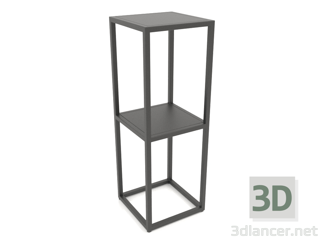 3D Modell Quadratisches Konsolenregal (METALL, 30x30x86, 2 Regale) - Vorschau