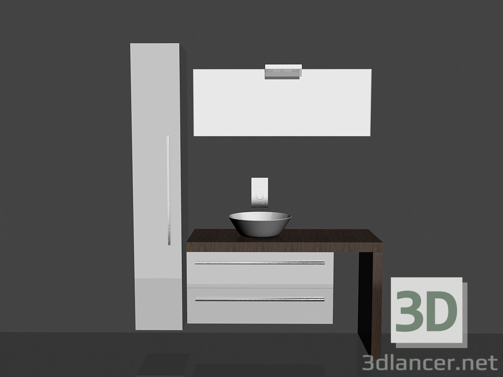 modello 3D Bagno per modulare canzone sistema 6 - anteprima