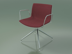 Silla 2056 (giratoria, con reposabrazos, LU1, con tapizado delantero, PO00401)