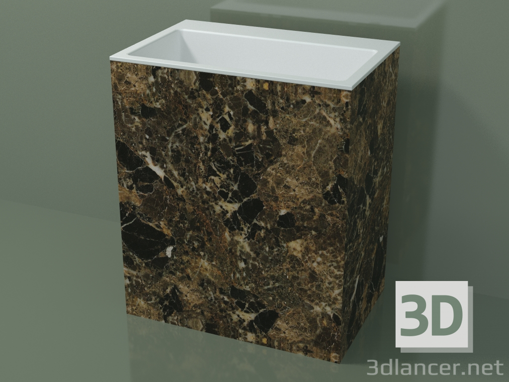 modèle 3D Lavabo sur pied (03R146303, Emperador M06, L 72, P 48, H 85 cm) - preview