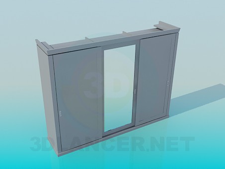 modèle 3D Armoire avec porte coulissante - preview