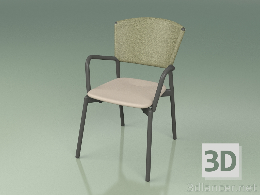 3d model Silla 021 (Ahumado metálico, Oliva, Mole de resina de poliuretano) - vista previa