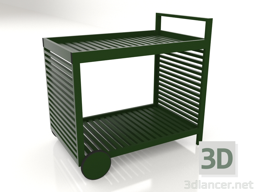 Modelo 3d Carrinho de servir (verde garrafa) - preview