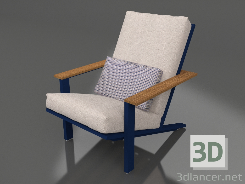 3d model Sillón club lounge (Azul noche) - vista previa