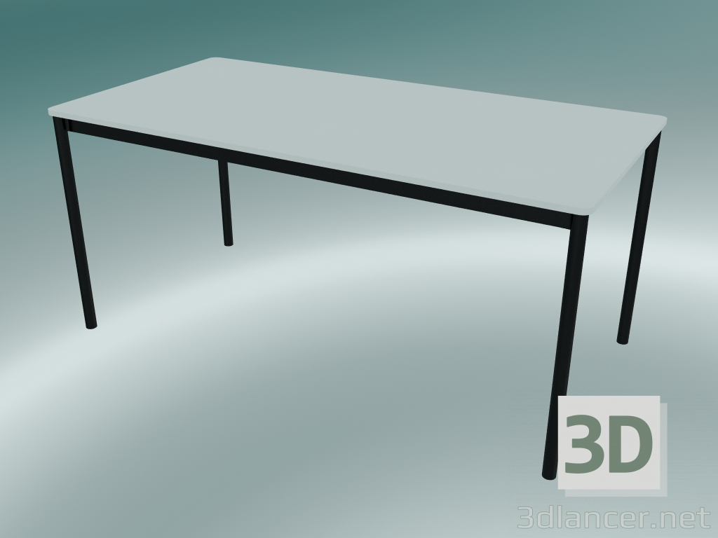 3d model Rectangular table Base 160x80 cm (White, Black) - preview