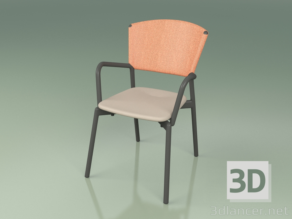 3d model Silla 021 (Metal Ahumado, Naranja, Mole de resina de poliuretano) - vista previa