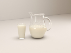 Cruche et verre avec du lait