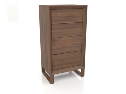 Cômoda alta com acabamento em folheado de nogueira F (59,5x45x115 cm)