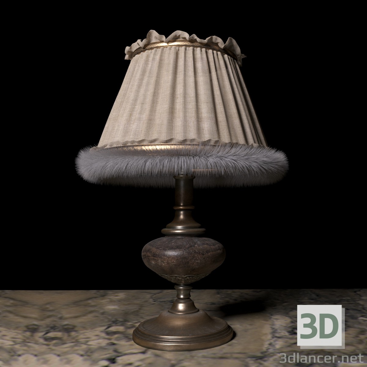 modello 3D Tavolo Lampada - anteprima