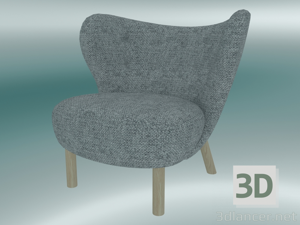 modello 3D Poltrona Little Petra (VB1, H 75cm, 83x79cm, rovere oliato bianco) - anteprima