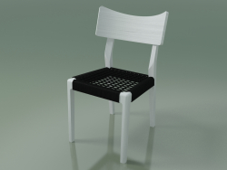 Chaise (21, tissé noir, blanc brillant)