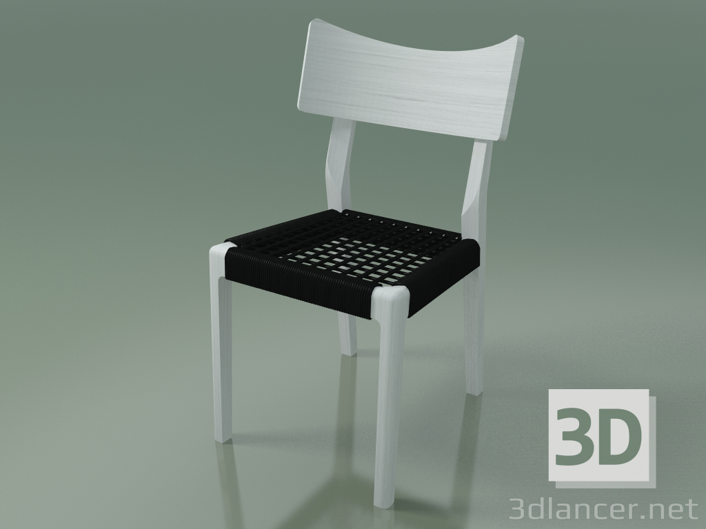 3d модель Стілець (21, Black Woven, Glossy White) – превью