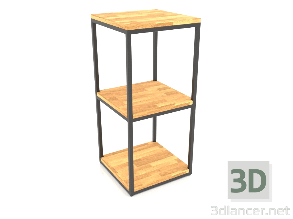 3D Modell Quadratische Regalkonsole (HOLZBODEN, 40x40x86, 3 Regale) - Vorschau