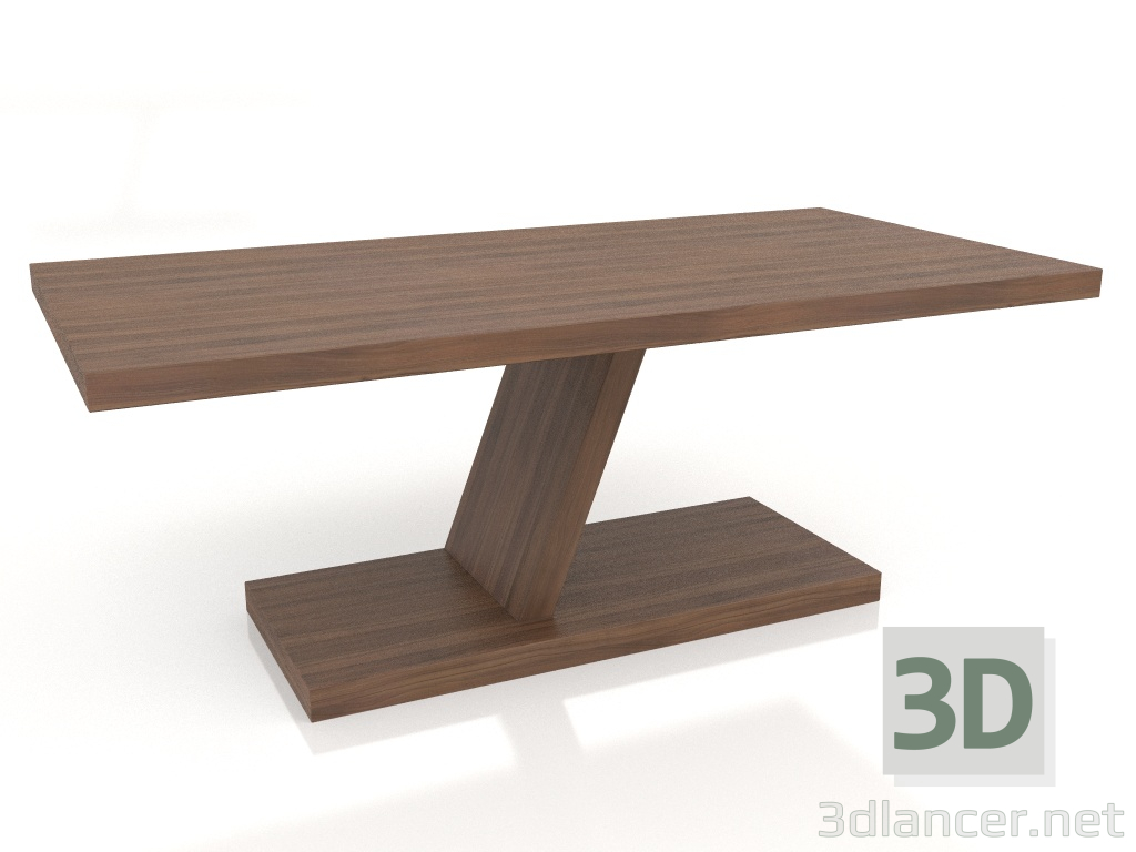 modello 3D Tavolo da pranzo, finitura impiallacciata noce F (200x100x76 cm) - anteprima