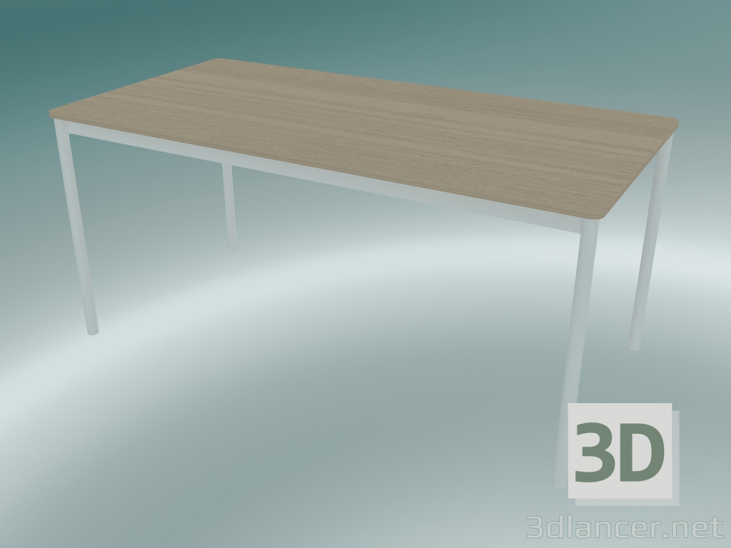 Modelo 3d Mesa retangular Base 160x80 cm (Carvalho, Branco) - preview