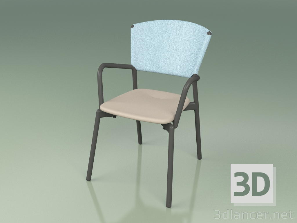 modello 3D Sedia 021 (Metallo Fumo, Cielo, Mole in Resina Poliuretanica) - anteprima