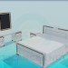 3d model Conjunto de muebles en el dormitorio - vista previa