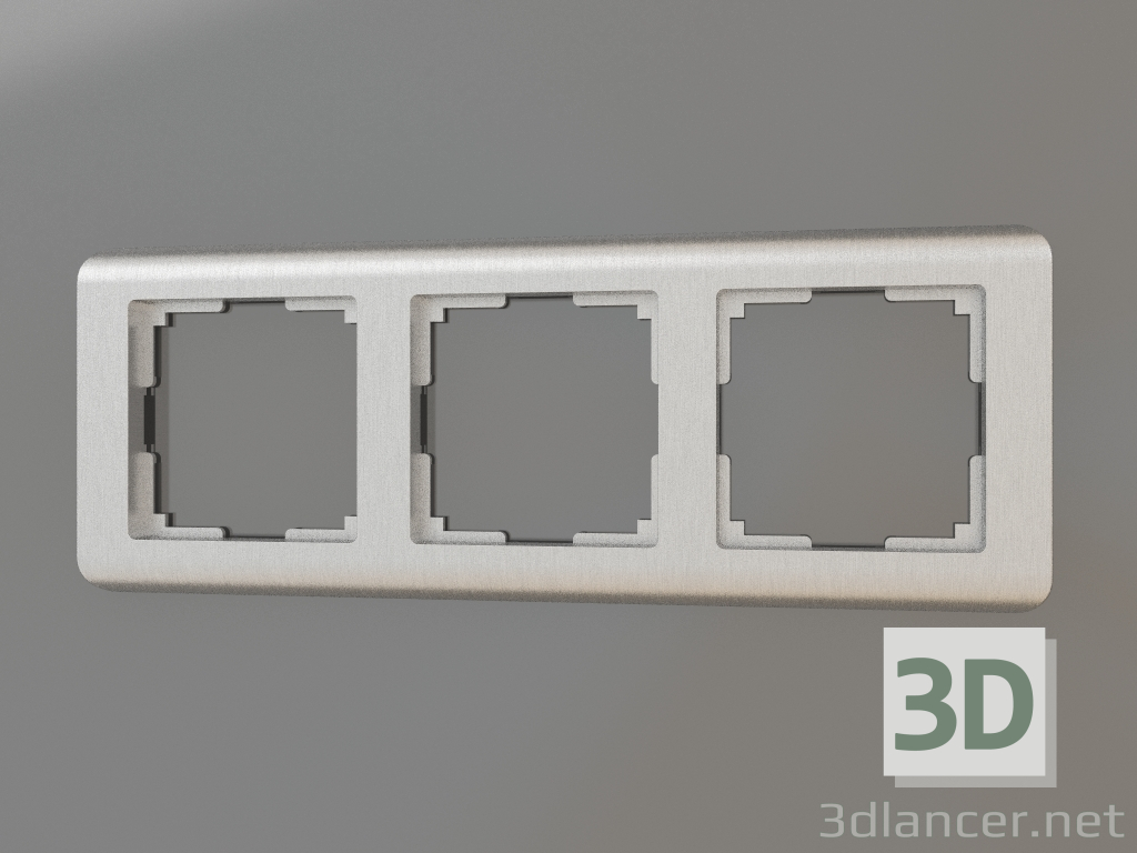 Modelo 3d Moldura para 3 postes Stream (prata) - preview