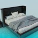 3D Modell Bett mit hohem Kopfteil - Vorschau