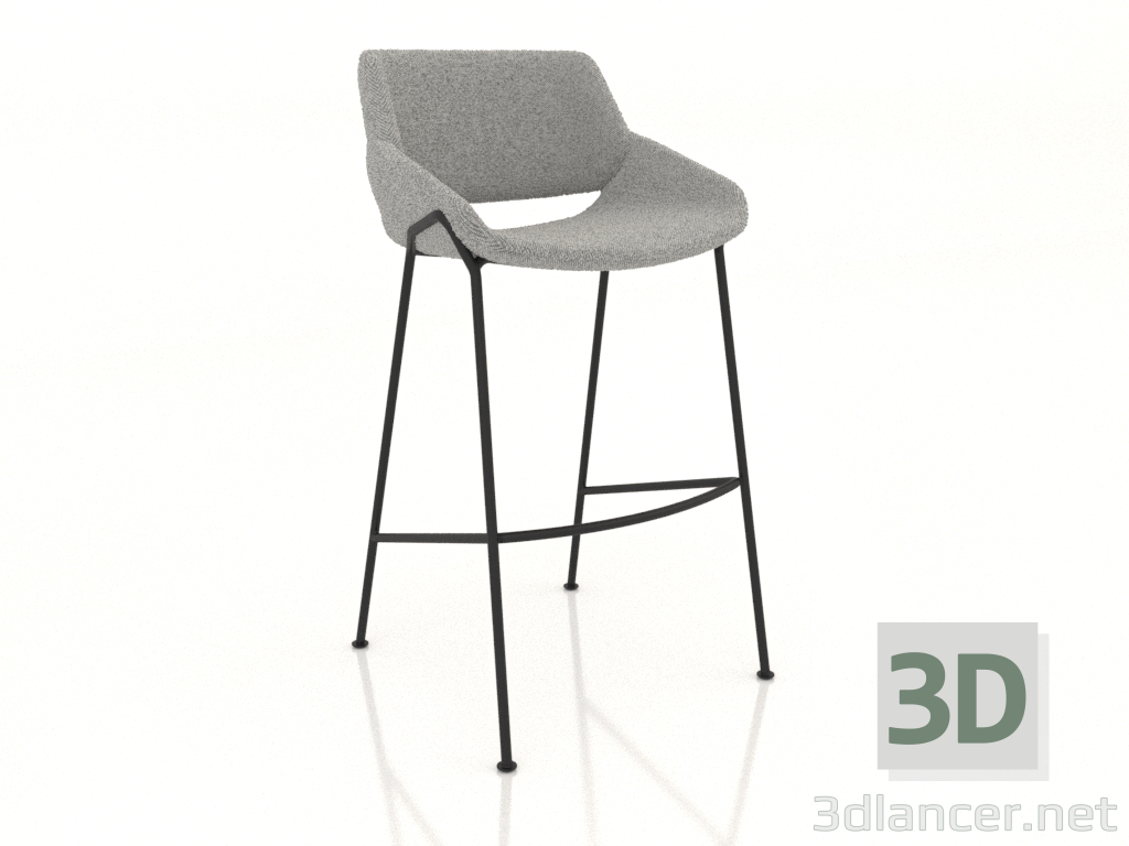 modèle 3D Tabouret de bar avec pieds hauts - preview