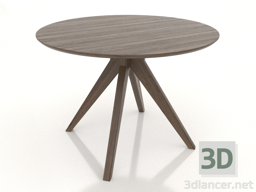 modèle 3D Table à manger Ø 1000 mm (frêne éclairci noyer) - preview