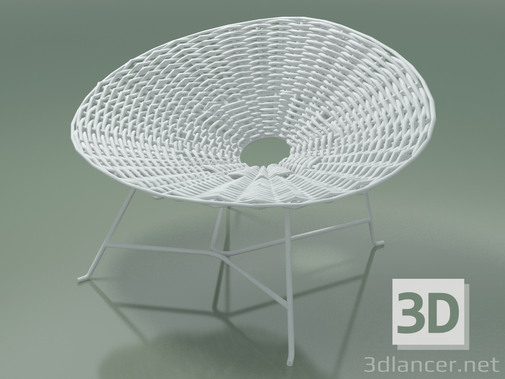 modello 3D Poltrona (27, tessuto bianco) - anteprima