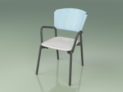 Silla 021 (Metal Ahumado, Cielo, Resina de Poliuretano Gris)