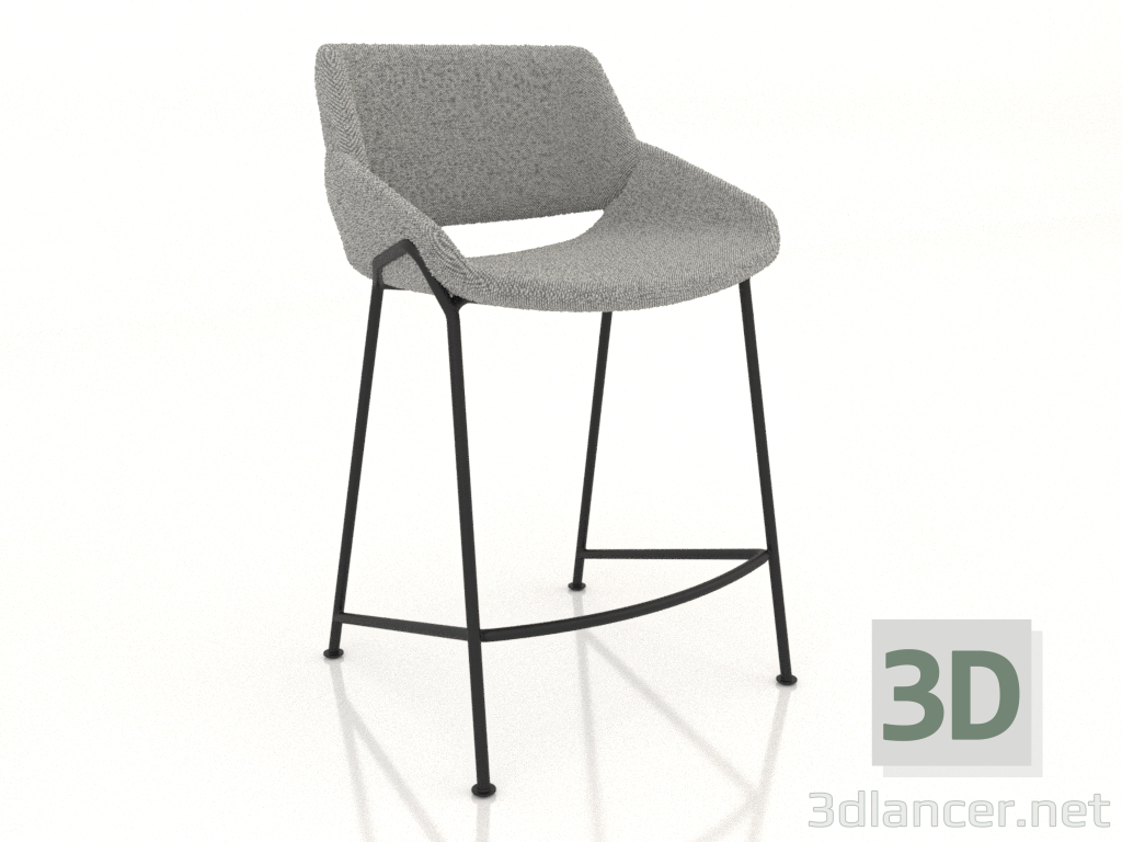 modello 3D Sgabello da bar con gambe basse - anteprima