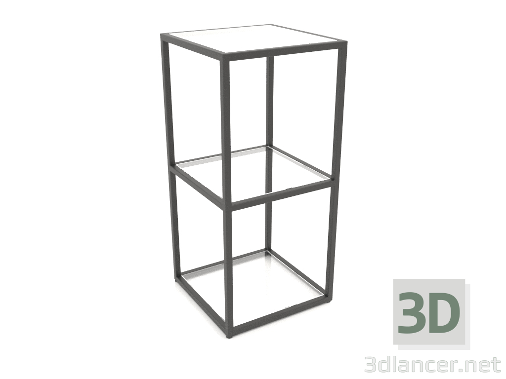 3D Modell Quadratisches Konsolenregal (GLAS, 40x40x86, 3 Regale) - Vorschau