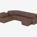 3d model Corner sofa with a bar - preview