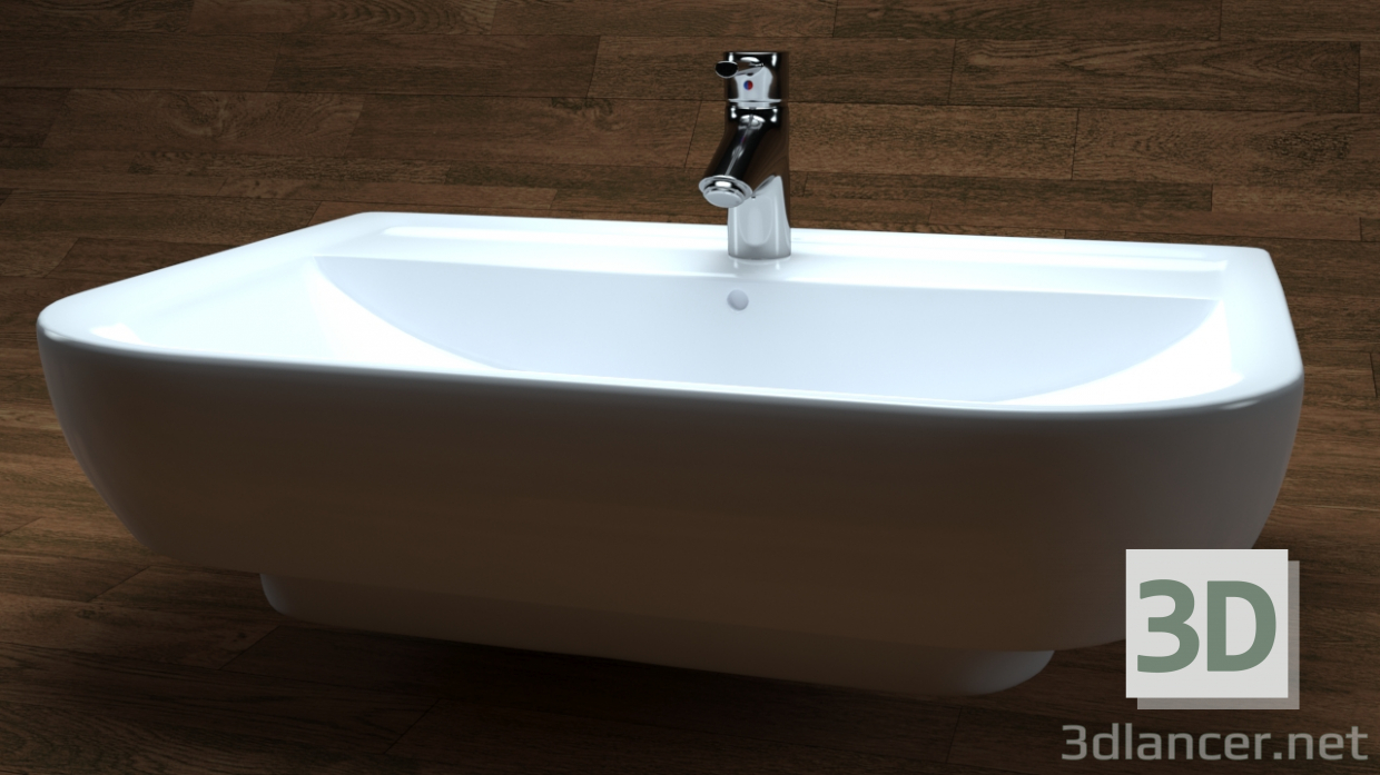 3d model Washbasin derby style, white, VIGOUR - preview