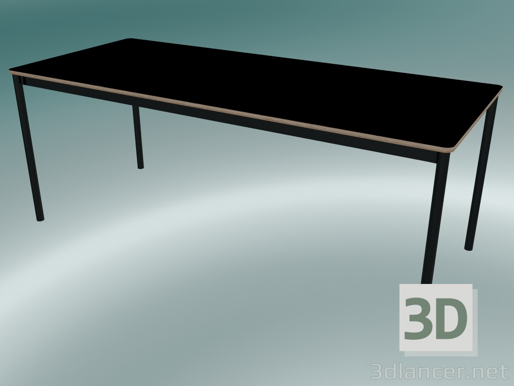 modèle 3D Base de table rectangulaire 190x80 cm (Noir, Contreplaqué, Noir) - preview