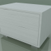 3d model Bedside table with 2 drawers (51, Brushed Steel Feet, Glossy White) - preview