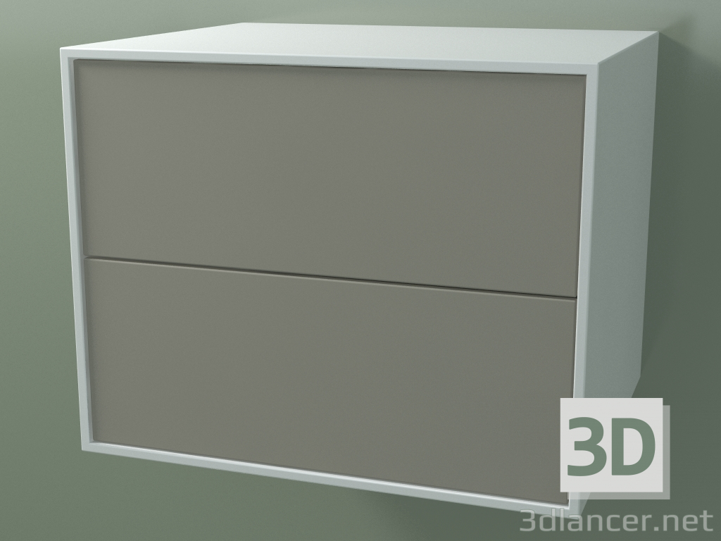 3D Modell Doppelbox (8AUBCB01, Gletscherweiß C01, HPL P04, L 60, P 50, H 48 cm) - Vorschau