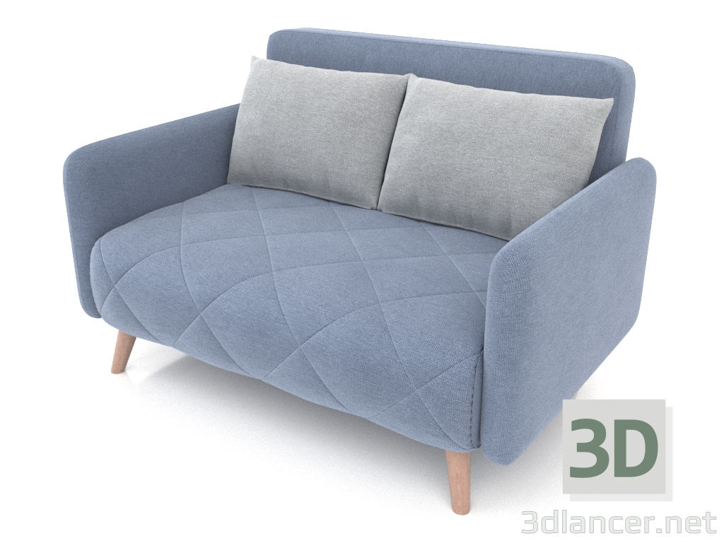 modèle 3D Canapé-lit Cardiff (bleu-gris) - preview