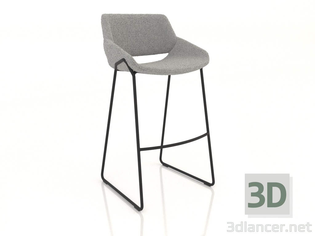 3d model Bar stool on high runners - preview