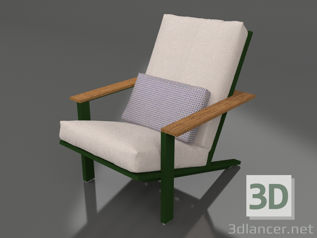 3d model Club lounge chair (Bottle green) - preview