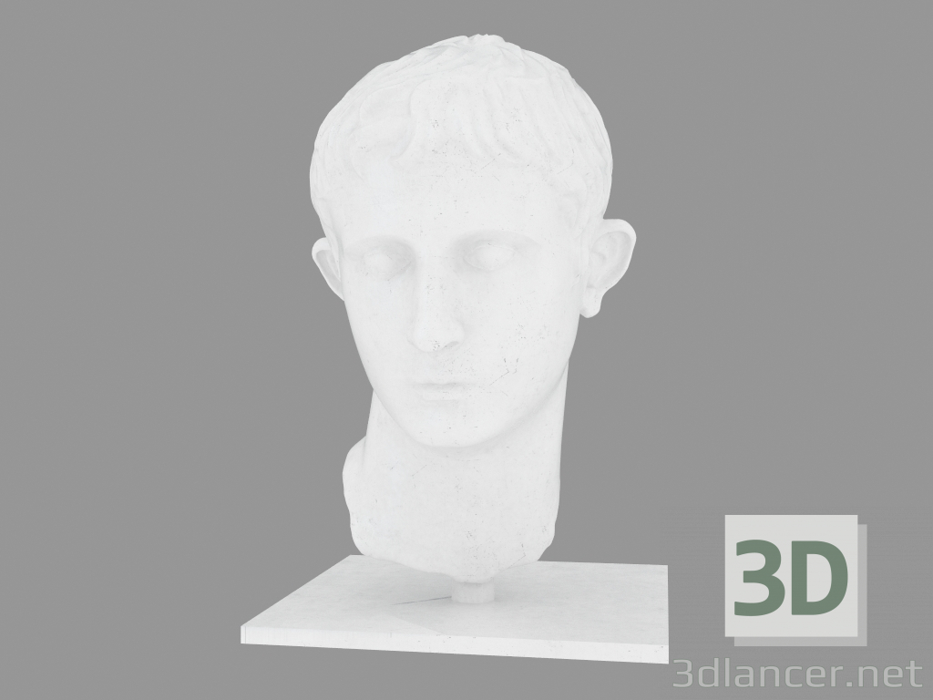 Modelo 3d Escultura em mármore da cabeça do imperador romano Cabeça de Augusto - preview