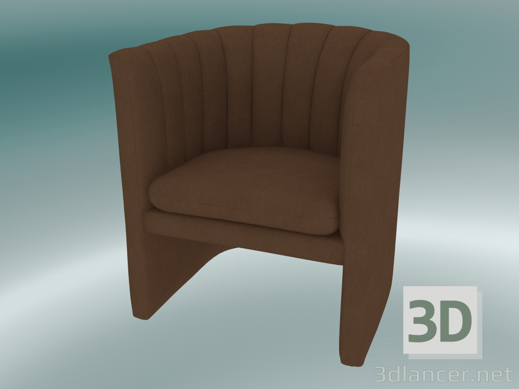 3d model Armchair Loafer (SC23, H 75cm, 65x70cm, Velvet 4 Clay) - preview