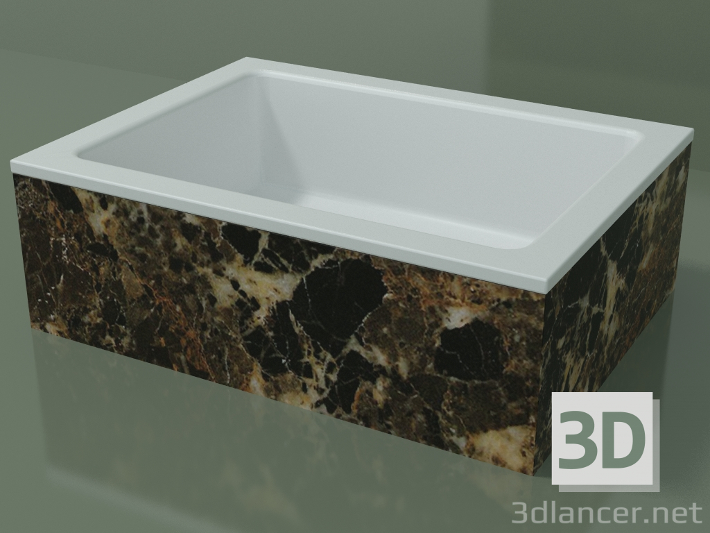 modello 3D Lavabo da appoggio (01R121101, Emperador M06, L 48, P 36, H 16 cm) - anteprima