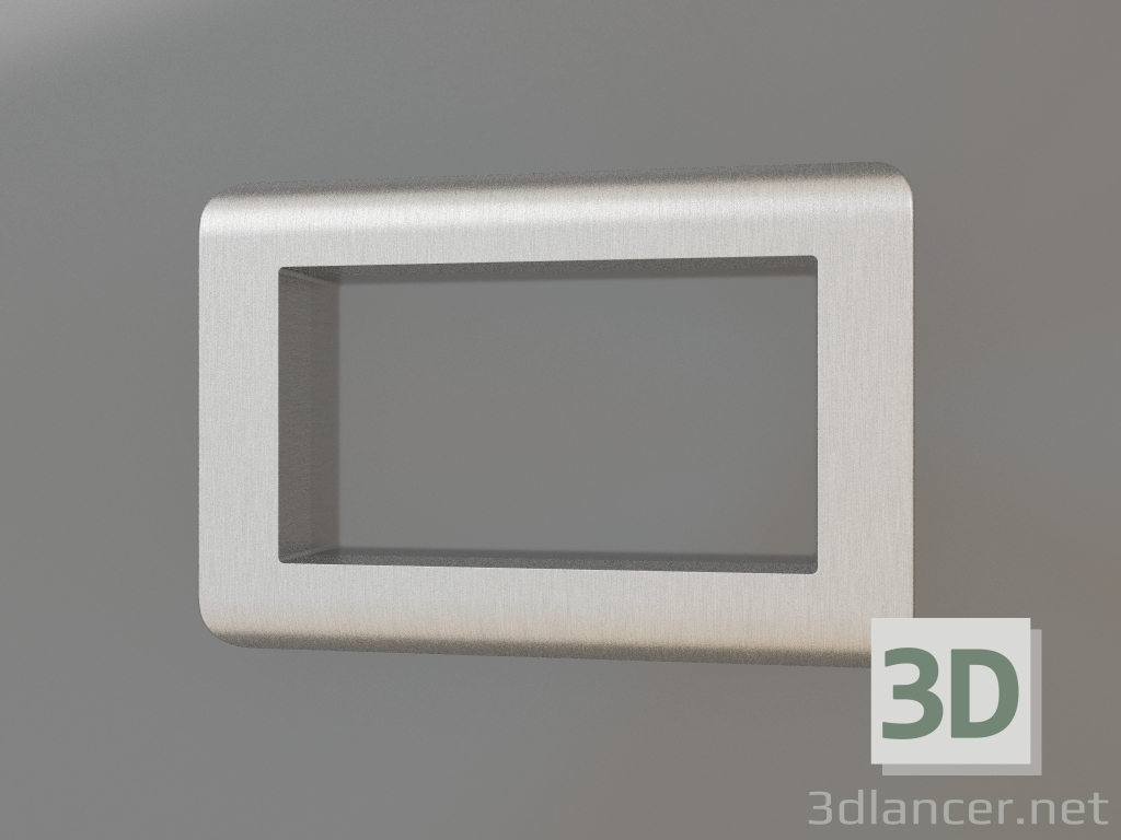 modello 3D Cornice per doppia presa Stream (argento) - anteprima