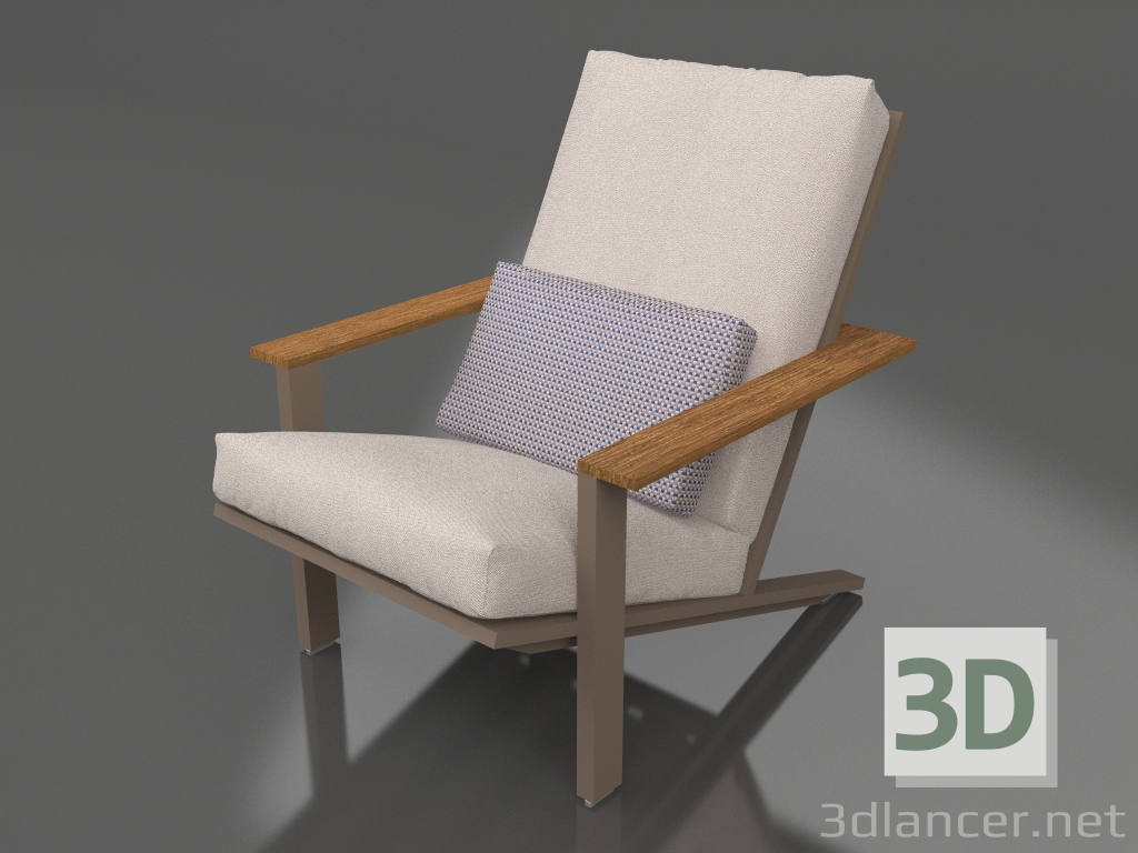 modèle 3D Fauteuil lounge club (Bronze) - preview