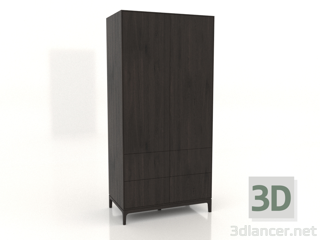 3D modeli Gardırop FARGO 1050x600x2200 mm (wenge meşe, 2 kapı, 4 çekmece) - önizleme